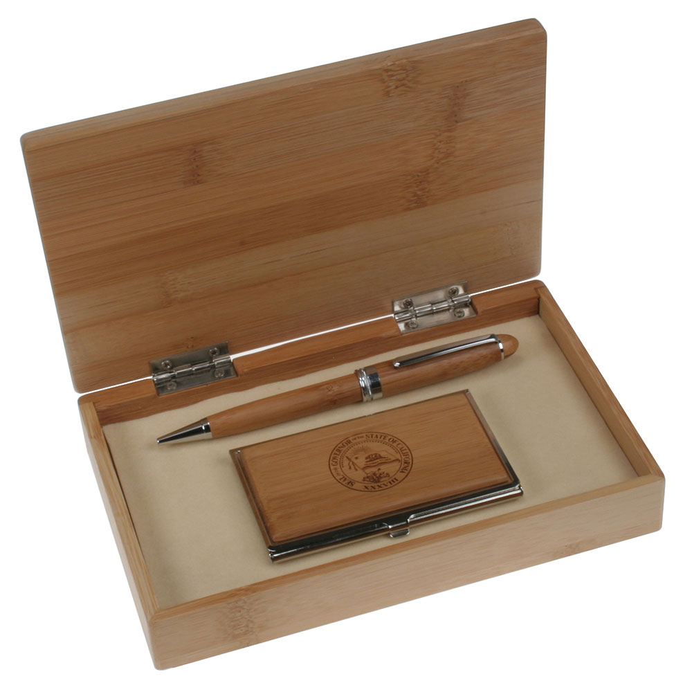 Wood Pen & Matching Gift Box, Bamboo, Pen Gift Set