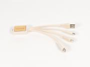 Logo Engraved 3-in-1 Bamboo Charging Cable