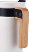 Sleek Lines Ceramic 16oz Mug with Wood Handle 1