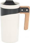 Sleek Lines Ceramic 16oz Mug with Wood Handle 2