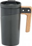 Sleek Lines Ceramic 16oz Mug with Wood Handle 4