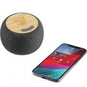 Wireless Charging Bluetooth Bamboo and Fabric Speaker