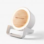 Eco-Friendly Bamboo Bluetooth Speaker and Qi Phone Stand 1